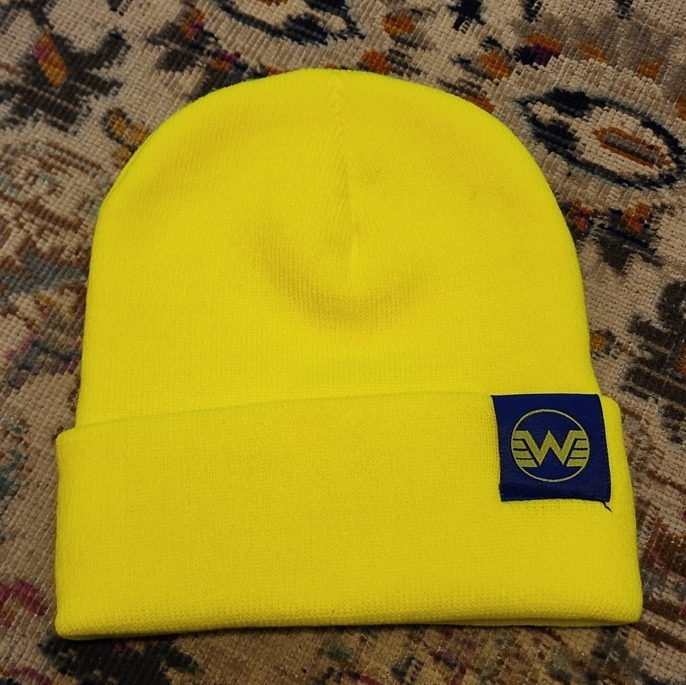 NWOT Krewe of Muses Neon Yellow Beanie Mardi Gras Knit Hat 2025